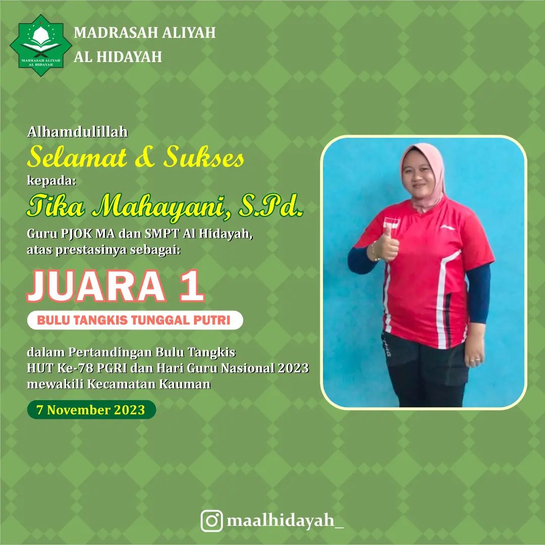 JUARA 1 BULU TANGKIS TUNGGAL PUTRI