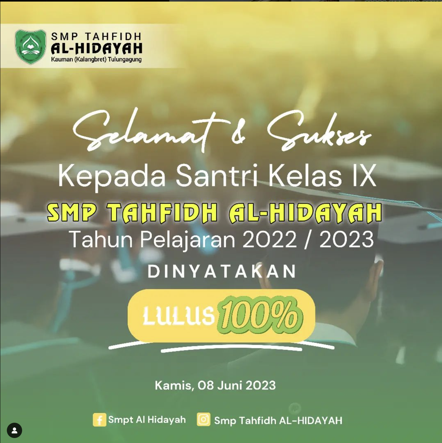 Kelulusan santri kelas IX Tahun ajaran 2022/2023