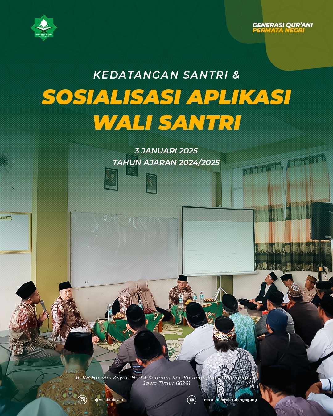 Sosialisasi aplikasi kepada wali santri 2025